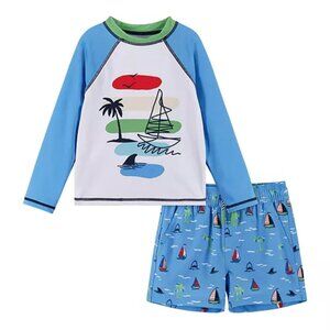 Boys Long Sleeve Rash Guard Set, Size 7